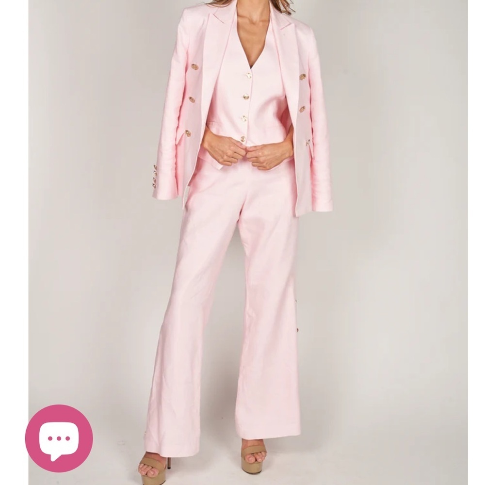 Trisha Paterson GIA PINK LINEN PANTS size large